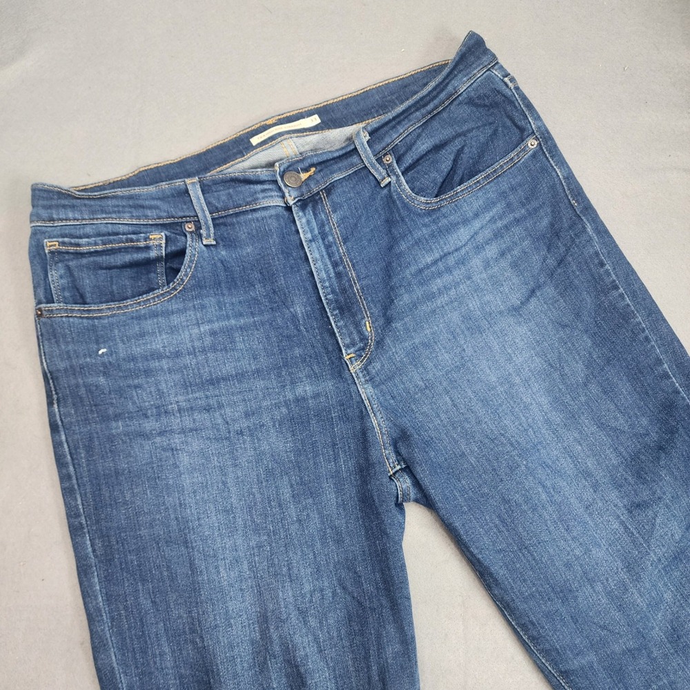 Levis 724 High Rise Straight Jeans Dark Wash Stretch Denim Womens 33